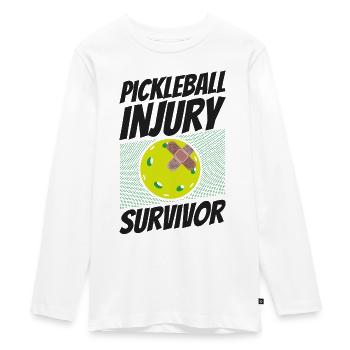 Pickleball Band-Aid Pickleball - Teenager Premium Bio Langarmshirt - Weiß - Vorne - AI Model Kid Female (0cm)
