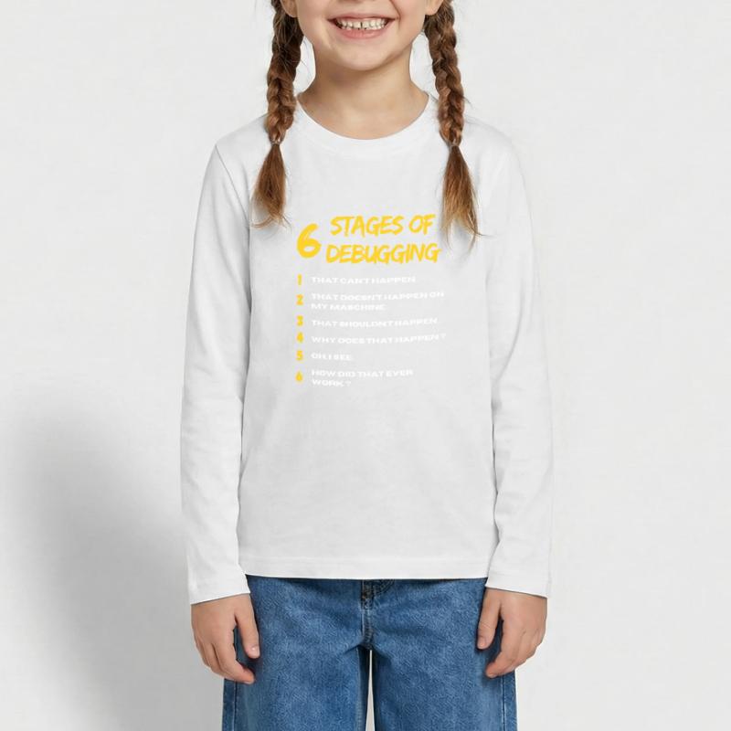 6 Stages of Debugging Bug Coding Computer Programm Teenager Premium Bio Langarmshirt