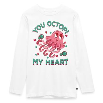 Tintenfisch Krake Oktopus Meer Tentakel Kraken - Teenager Premium Bio Langarmshirt - Weiß - Vorne - AI Model Kid Female (0cm)
