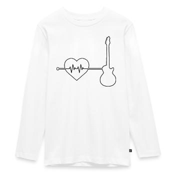 E Guitare Heartbeat - T-shirt manches longues Premium Ado - blanc - Devant - AI Model Kid Female (0cm)