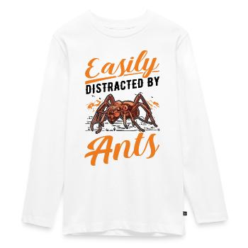 Facilement distrait par les fourmilières - T-shirt manches longues Premium Ado - blanc - Devant - AI Model Kid Female (0cm)