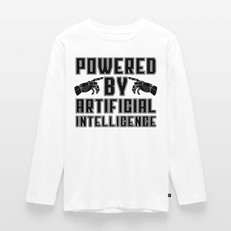 Powered By Artificial Cyborg Programmer Robotics Teenager Premium Organic Long Sleeve Shirt