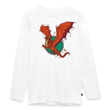 Dungeons & Dragons DND Roter Drache - Teenager Premium Bio Langarmshirt - Weiß - Vorne - AI Model Kid Female (0cm)