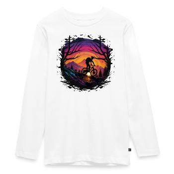 MTB Mountainbiker MTB Fahrrad Mountainbike - Teenager Premium Bio Langarmshirt - Weiß - Vorne - AI Model Kid Female (0cm)