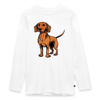 Chien dans le style comique - T-shirt manches longues Premium Ado - blanc - Devant - AI Model Kid Female (0cm)