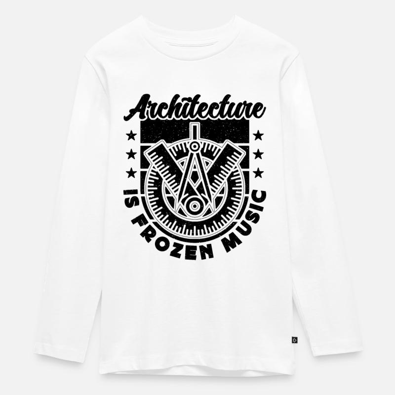 L’architecture est gelée Musique Architectes de bâtiments - T-shirt manches longues Premium Ado - blanc