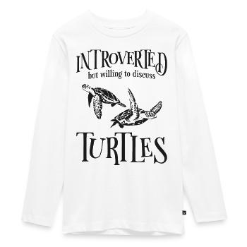 Sea Turtle Tortoise Introverted - Teenager Premium Bio Langarmshirt - Weiß - Vorne - AI Model Kid Female (0cm)