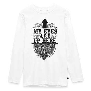 Beard Lover Bearded Man My Eyes - Teenager Premium Organic Long Sleeve Shirt - white - Front - AI Model Kid Female (0cm)