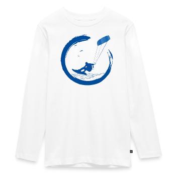 kitesurf kiteboard kitesurfing kite surf board - Teenager Premium Organic Long Sleeve Shirt - white - Front - AI Model Kid Female (0cm)