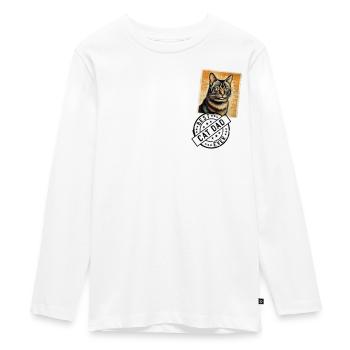 Katzen Papa Katze Katzenstempel Katzenväter - Teenager Premium Bio Langarmshirt - Weiß - Vorne - AI Model Kid Female (0cm)