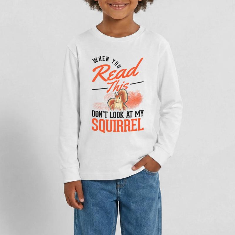 Squirrel Gift Grey Squirrel Teenager Premium Organic Long Sleeve Shirt