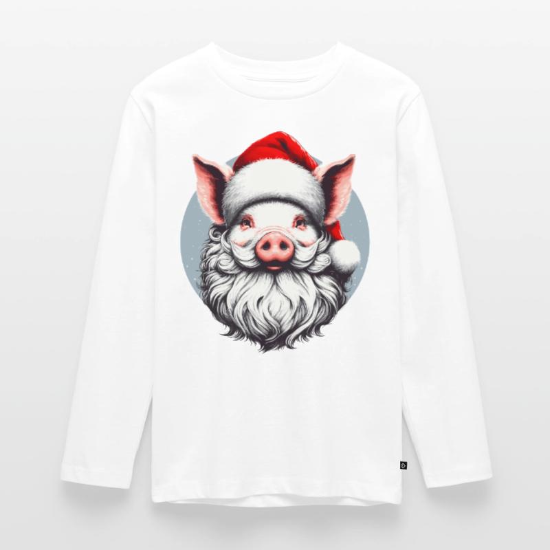 Conception de pull de Noël : Cochon comme Père Noël - Noël T-shirt manches longues Premium Ado