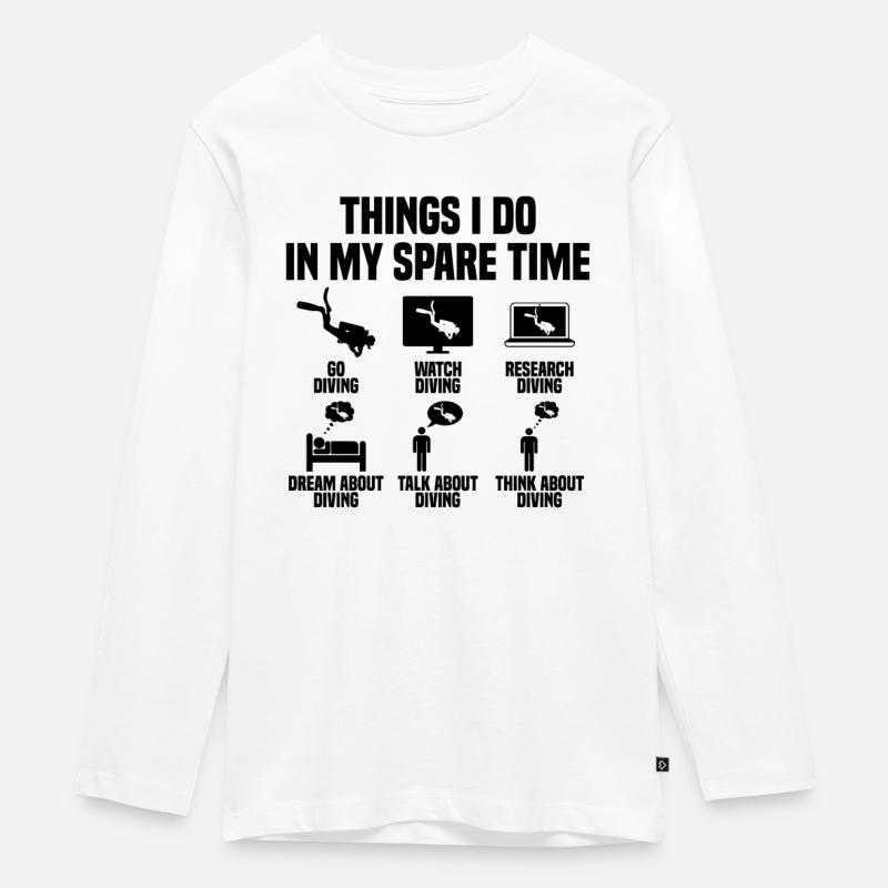 Ce que je fais pendant mon temps libre Plongée - T-shirt manches longues Premium Ado - blanc