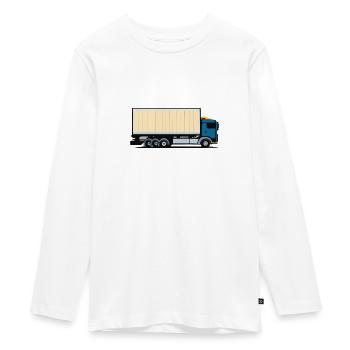 Großer LKW - Teenager Premium Bio Langarmshirt - Weiß - Vorne - AI Model Kid Female (0cm)