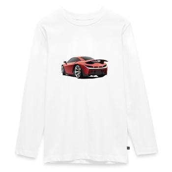 Roter Sportwagen - Teenager Premium Bio Langarmshirt - Weiß - Vorne - AI Model Kid Female (0cm)