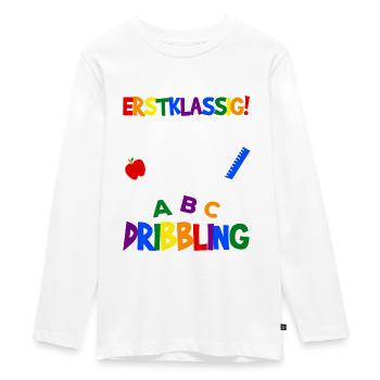 Schulanfang Schulkind Fußball Einschulung Geschenk - Teenager Premium Bio Langarmshirt - Weiß - Vorne - AI Model Kid Female (0cm)
