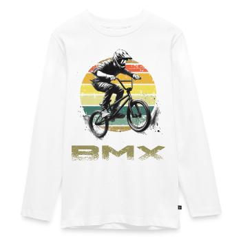 BMX Rad - Teenager Premium Bio Langarmshirt - Weiß - Vorne - AI Model Kid Female (0cm)