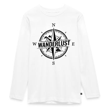 Wanderlust Kompass - Teenager Premium Bio Langarmshirt - Weiß - Vorne - AI Model Kid Female (0cm)