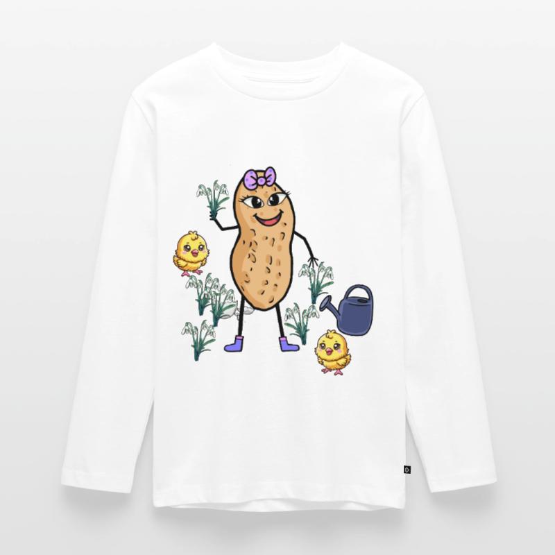 Peanut Spring Easter Chick Snowdrop Teenager Premium Organic Long Sleeve Shirt