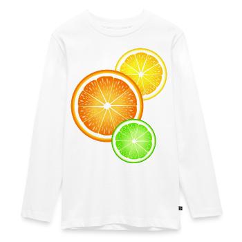 Agrumes Orange Citron Citron Lime - T-shirt manches longues Premium Ado - blanc - Devant - AI Model Kid Female (0cm)