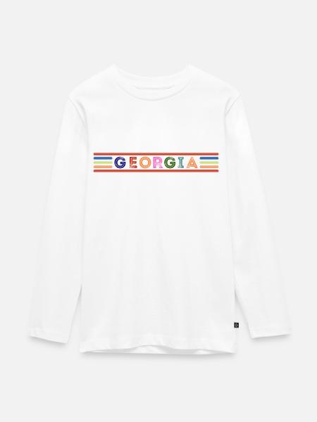 GEORGIEN - Teenager Premium Bio Langarmshirt - Weiß
