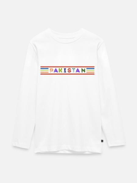PAKISTAN - Teenager Premium Bio Langarmshirt - Weiß