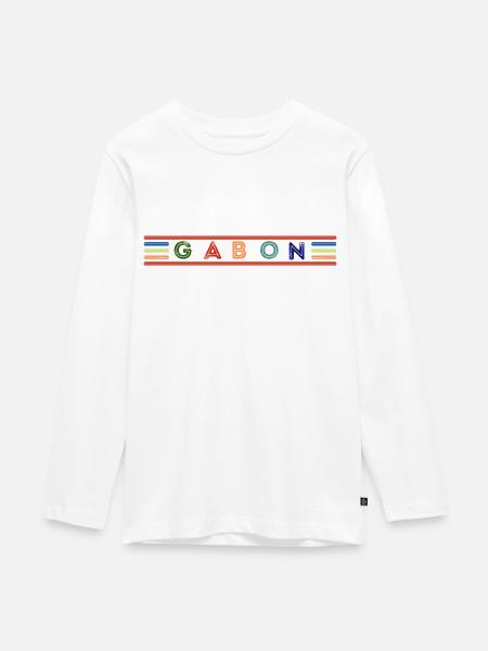 GABUN - Teenager Premium Bio Langarmshirt - Weiß
