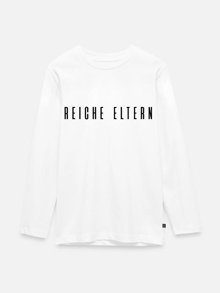 Reiche Eltern - Teenager Premium Bio Langarmshirt - Weiß