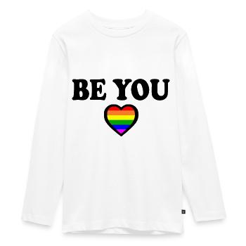 Be you - Teenager Premium Organic Long Sleeve Shirt - white - Front - AI Model Kid Female (0cm)