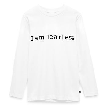 Ich bin furchtlos - Teenager Premium Bio Langarmshirt - Weiß - Vorne - AI Model Kid Female (0cm)