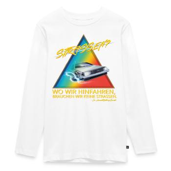Zurück In Die Zukunft Keine Straßen Delorean - Teenager Premium Bio Langarmshirt - Weiß - Vorne - AI Model Kid Female (0cm)
