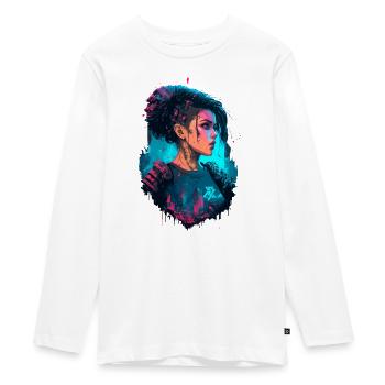 Gorgeous Futuristic Women For Gaming Fans - Teenager Premium Organic Long Sleeve Shirt - white - Front - AI Model Kid Female (0cm)