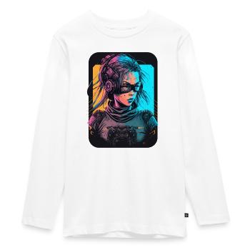 Futuristic Girl das ausgezeichnete Geburtstagsgeschenk für - Teenager Premium Bio Langarmshirt - Weiß - Vorne - AI Model Kid Female (0cm)