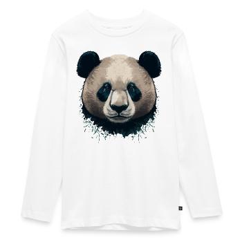 Very Serious Panda - Teenager Premium Organic Long Sleeve Shirt - white - Front - AI Model Kid Female (0cm)