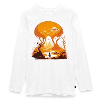 Résumé du monde ovni - T-shirt manches longues Premium Ado - blanc - Devant - AI Model Kid Female (0cm)