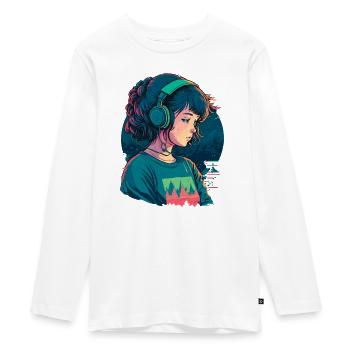 Hip Hop Mädchen - Teenager Premium Bio Langarmshirt - Weiß - Vorne - AI Model Kid Female (0cm)