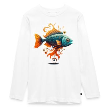 Dragon Fish - Teenager Premium Organic Long Sleeve Shirt - white - Front - AI Model Kid Female (0cm)