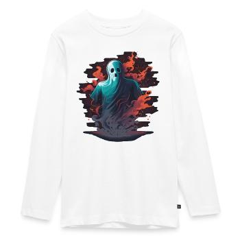 Killer Ghost - Teenager Premium Bio Langarmshirt - Weiß - Vorne - AI Model Kid Female (0cm)