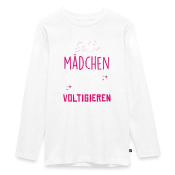Echte Mädchen Voltigieren - Teenager Premium Bio Langarmshirt - Weiß - Vorne - AI Model Kid Female (0cm)