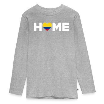 Colombie Patrie Colombie Drapeau - T-shirt manches longues Premium Ado - gris chiné - Devant