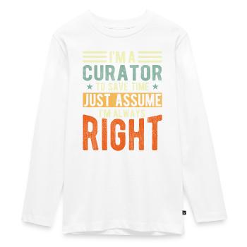 Conservateur - T-shirt manches longues Premium Ado - blanc - Devant - AI Model Kid Female (0cm)