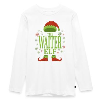 Kellner Weihnachtself - Teenager Premium Bio Langarmshirt - Weiß - Vorne - AI Model Kid Female (0cm)