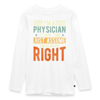 Médecin - T-shirt manches longues Premium Ado - blanc - Devant - AI Model Kid Female (0cm)