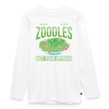 Zoodles Zucchini Pasta Saying - Teenager Premium Organic Long Sleeve Shirt - white - Front - AI Model Kid Female (0cm)