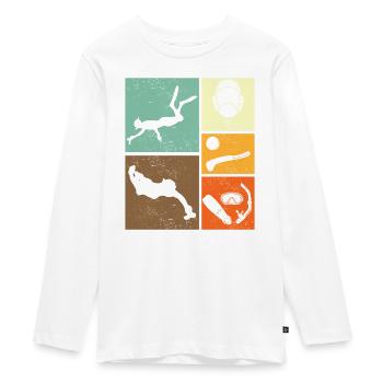 Passionné de hockey subaquatique Retro Vintage - T-shirt manches longues Premium Ado - blanc - Devant - AI Model Kid Female (0cm)