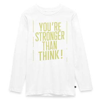 You're stronger than you think Motivation - Teenager Premium Organic Long Sleeve Shirt - white - Front - AI Model Kid Female (0cm)
