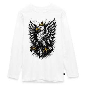 Poland Polska Eagle Flag Flag Epic Gift - Teenager Premium Organic Long Sleeve Shirt - white - Front - AI Model Kid Female (0cm)