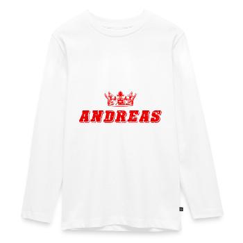 Andreas - Teenager Premium Organic Long Sleeve Shirt - white - Front - AI Model Kid Female (0cm)