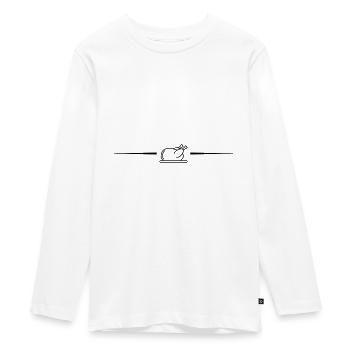 Chicken icon line - Teenager Premium Organic Long Sleeve Shirt - white - Front - AI Model Kid Female (0cm)