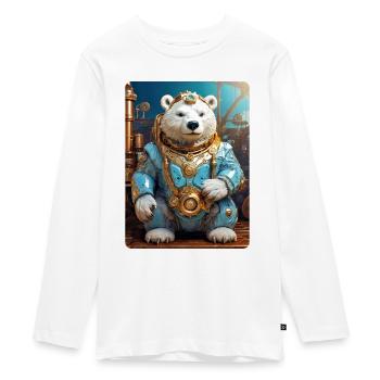 Steampunk Ice Bear 1.13 - Teenager Premium Organic Long Sleeve Shirt - white - Front - AI Model Kid Female (0cm)
